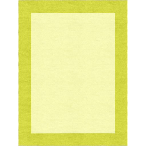 Henley Hand-Tufted Lime Green Yellow HENBORYGLMG Border Rug 6' X 9'