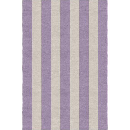 Handmade Silver Violet VSAE12EN08 Stripe Rugs 5'X8'