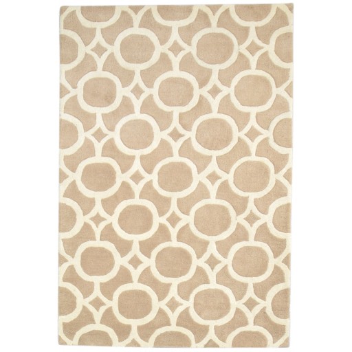 Modern Hand Tufted Wool Beige 4' x 6' Rug