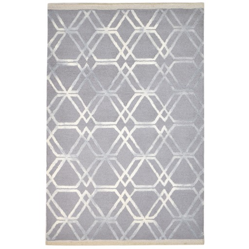 Modern Hand Tufted Wool Grey 5' x 8' Rug