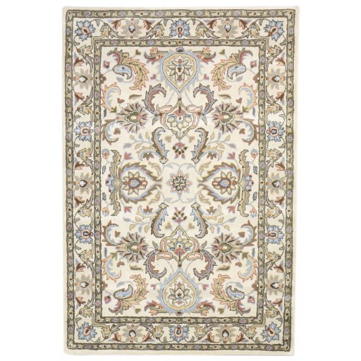 Traditional-Persian/Oriental Hand Tufted Wool Cream 4' x 6' Rug