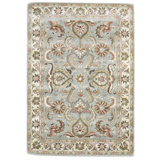 Traditional-Persian/Oriental Hand Tufted Wool Blue 4' x 6' Rug