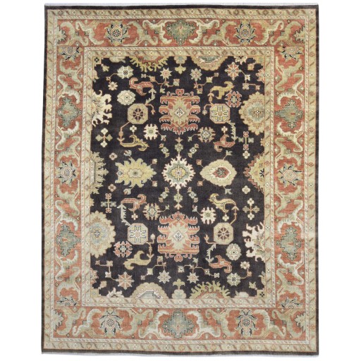 Traditional-Persian/Oriental Hand Knotted Wool Charcoal 9' x 12' Rug