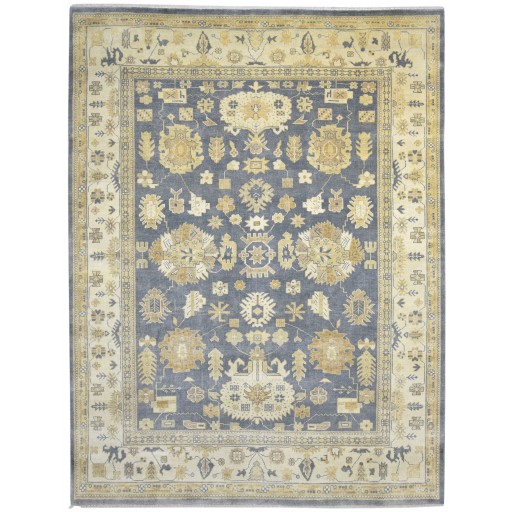 Traditional-Persian/Oriental Hand Knotted Wool Charcoal 9' x 12' Rug