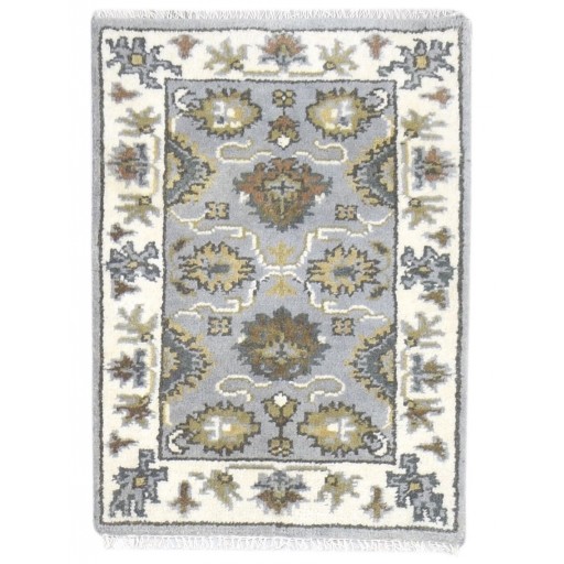 Traditional-Persian/Oriental Hand Knotted Wool Grey 2' x 3' Rug