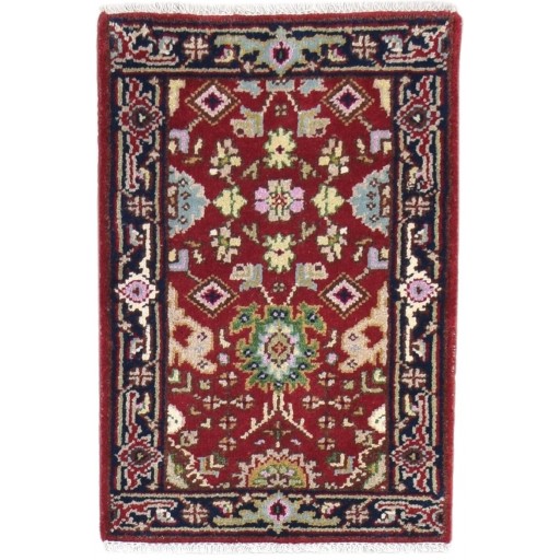 Traditional-Persian/Oriental Hand Knotted Wool Red 2' x 3' Rug