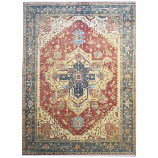 Traditional-Persian/Oriental Hand Knotted Wool Red 9' x 12' Rug