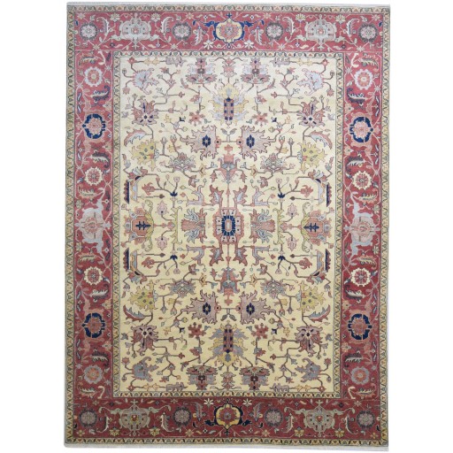 Traditional-Persian/Oriental Hand Knotted Wool Beige 9' x 12' Rug