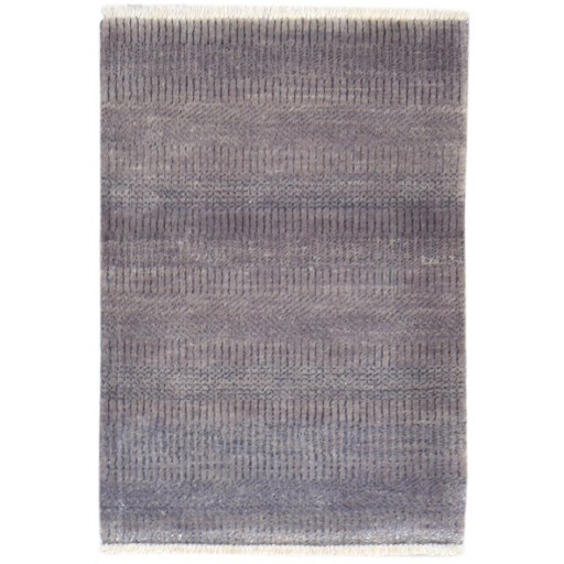 Modern Hand Knotted Wool / Silk (Silkette) Chocolate 2' x 3' Rug