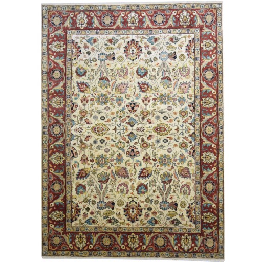 Traditional-Persian/Oriental Hand Knotted Wool Beige 9' x 12' Rug