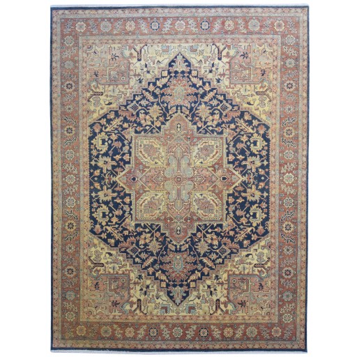 Traditional-Persian/Oriental Hand Knotted Wool Black 8' x 11' Rug