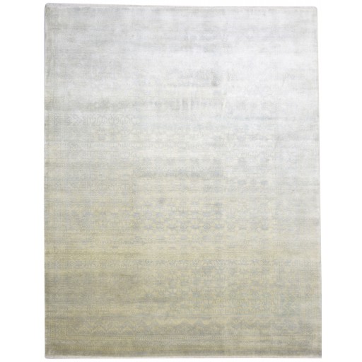 Modern Hand Knotted Wool Sand 9' x 12' Rug