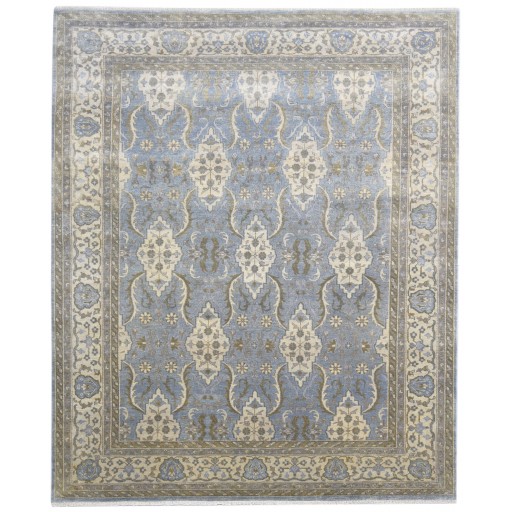 Traditional-Persian/Oriental Hand Knotted Wool Dark Grey 7' x 9' Rug