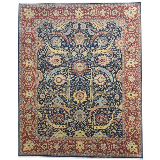 Traditional-Persian/Oriental Hand Knotted Wool Black 8' x 10' Rug