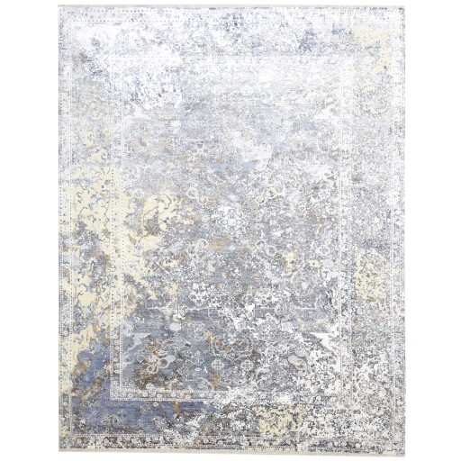 Modern Hand Knotted Silk Grey 8' x 10' Rug