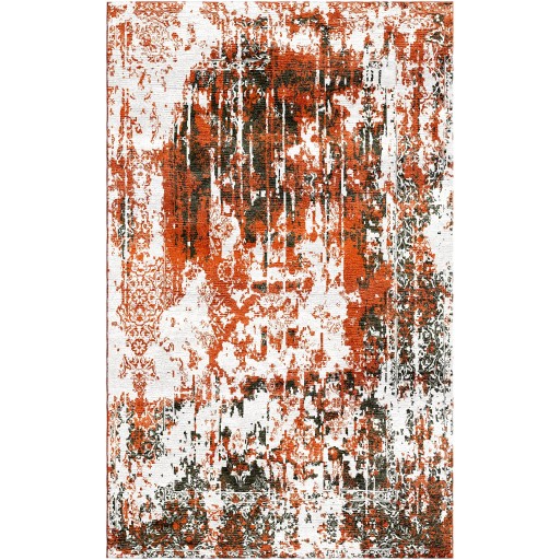 Roughy Orange / Mondo Brown Silken Modern 4x6 Rug