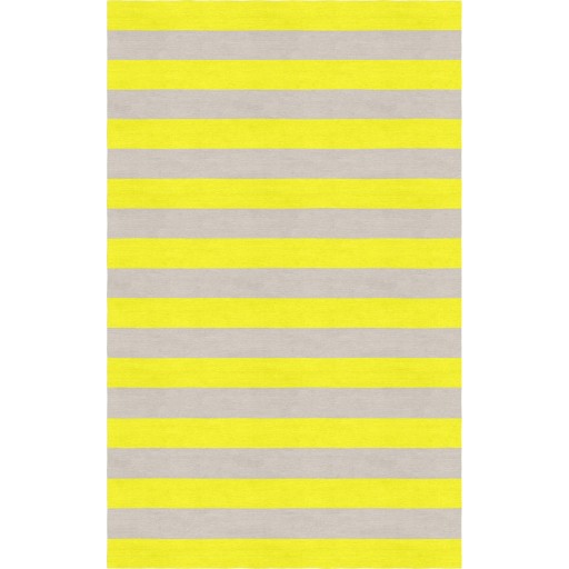 Handmade Silver Yellow HSAE12DJ04  Stripe Rugs 5'X8'