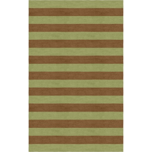Handmade Olive Brown HSCP07DB04 Stripe Rugs 5'X8'