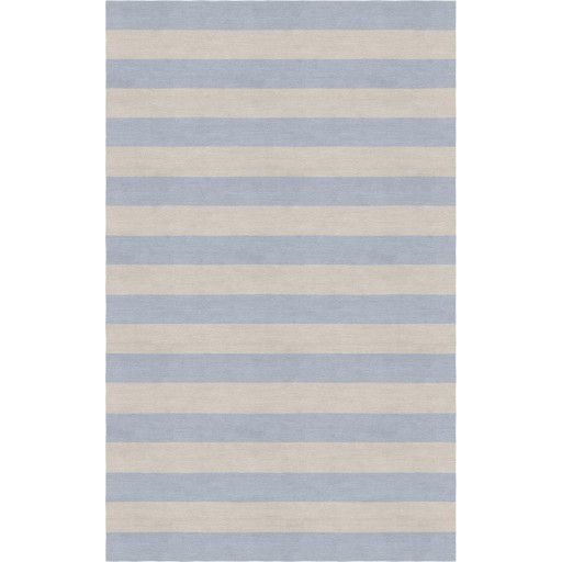 Handmade Silver Light Blue HSTR-1010  Stripe Rugs 8' X 10'