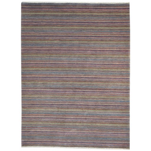 Modern Hand Woven Wool Multi Color 6' x 8' Rug