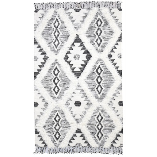 Modern Dhurrie Wool Charcoal 5' x 8' Rug