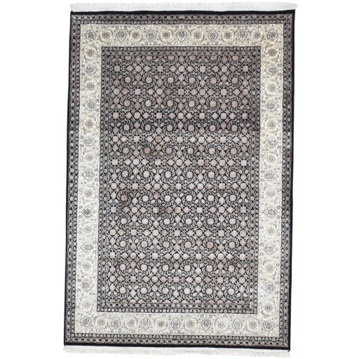 Traditional-Persian/Oriental Hand Knotted Wool Black 5' x 8' Rug