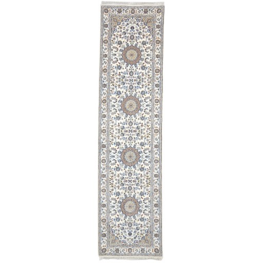 Traditional-Persian/Oriental Hand Knotted Wool Ivory 3' x 10' Rug