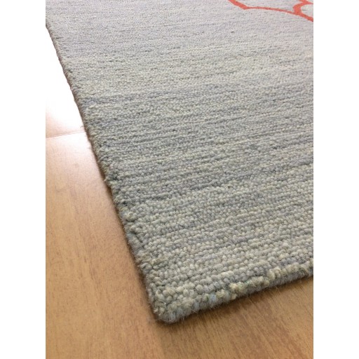 Handmade Wool Modern Gray/ Orange 5x8 lt1442 Area Rug