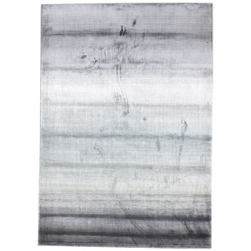 Modern Handloom Silk Silver 5' x 6' Rug