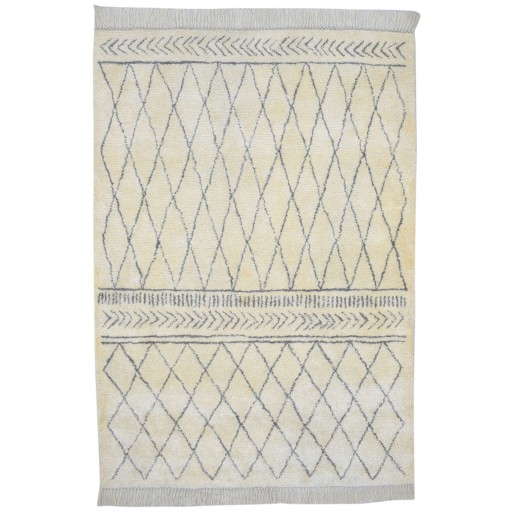 Modern Hand Tufted Wool Ivory 5' x 8' Rug