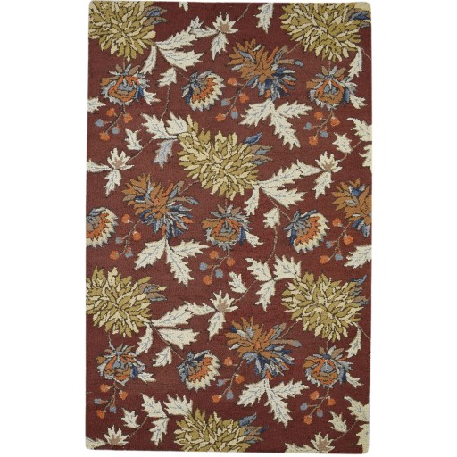 Modern Hand Tufted Wool Rust 5' x 8' Rug