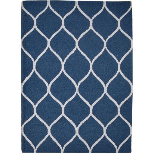 Modern Hand Tufted Wool Blue 5' x 7' Rug