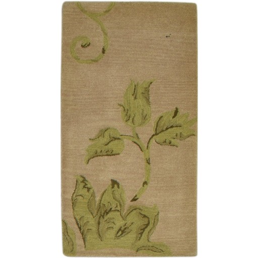 Modern Hand Tufted Wool Beige 2' x 4' Rug