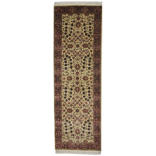 Traditional-Persian/Oriental Hand Knotted Wool Cream 3' x 8' Rug