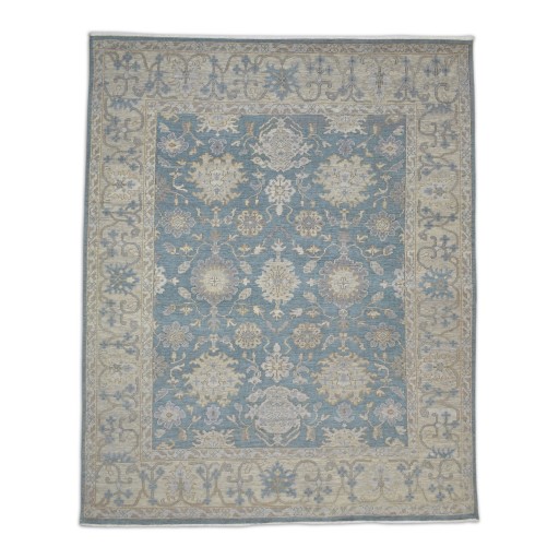 Traditional-Persian/Oriental Hand Knotted Wool Blue 8' x 10' Rug