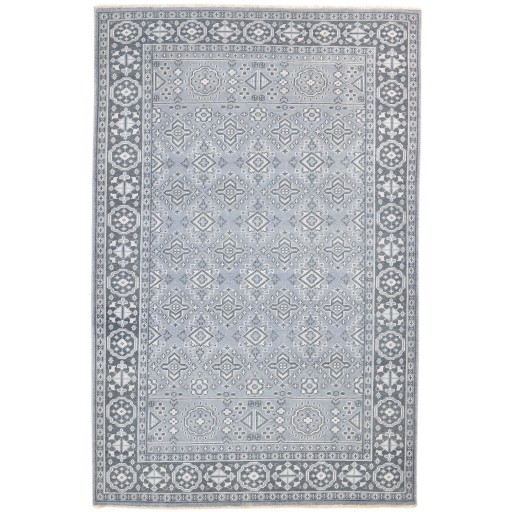 Traditional-Persian/Oriental Hand Knotted Wool Grey 6' x 9' Rug