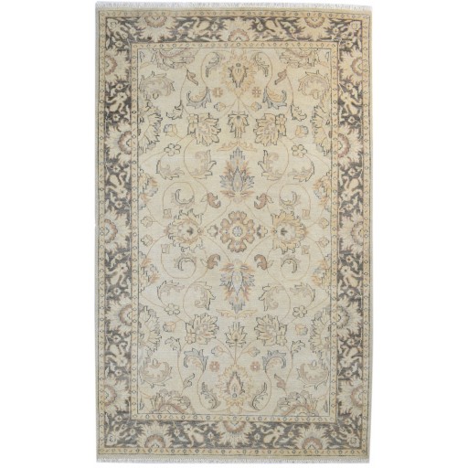 Traditional-Persian/Oriental Hand Knotted Wool Beige 5' x 8' Rug