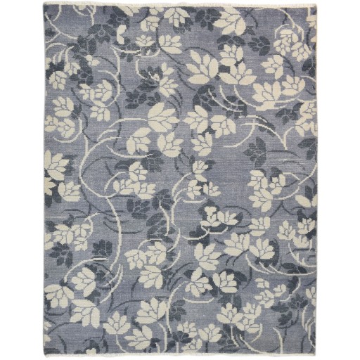 Traditional-Persian/Oriental Hand Knotted Wool Grey 5' x 6' Rug