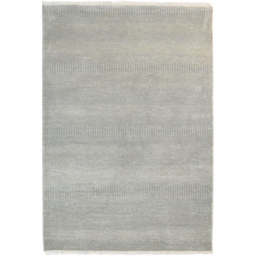 Modern Hand Knotted Wool Sage 4' x 6' Rug