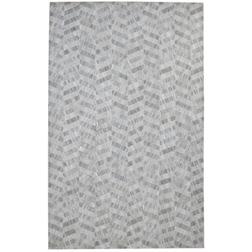 Modern Hand Woven Cotton Grey 5' x 8' Rug