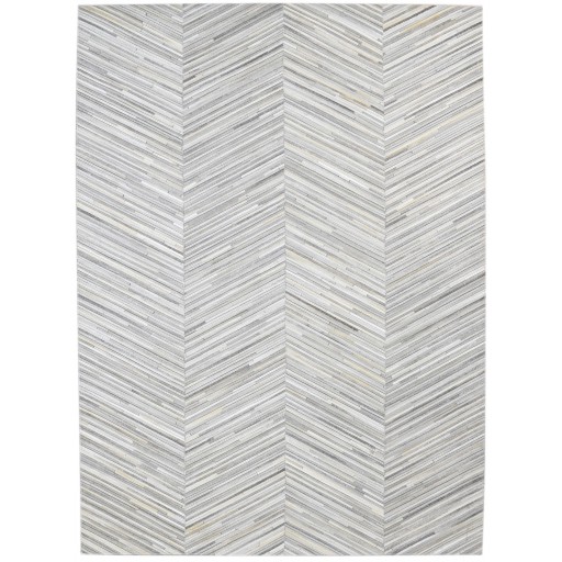 Modern Hand Woven Leather Grey 5' x 7' Rug