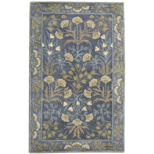 Traditional-Persian/Oriental Hand Tufted Wool Blue 5' x 8' Rug