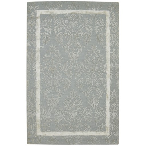 Modern Hand Tufted Wool / Silk Grey 5' x 8' Rug