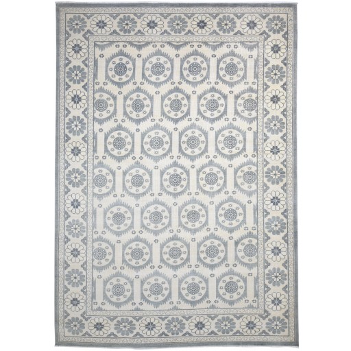 Traditional-Persian/Oriental Hand Knotted Wool Grey 10' x 14' Rug