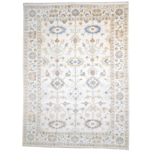 Traditional-Persian/Oriental Hand Knotted Wool Ivory 10' x 14' Rug