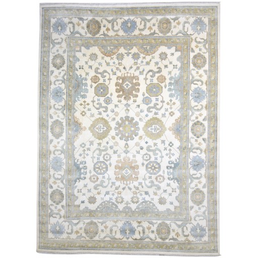 Traditional-Persian/Oriental Hand Knotted Wool Ivory 10' x 14' Rug
