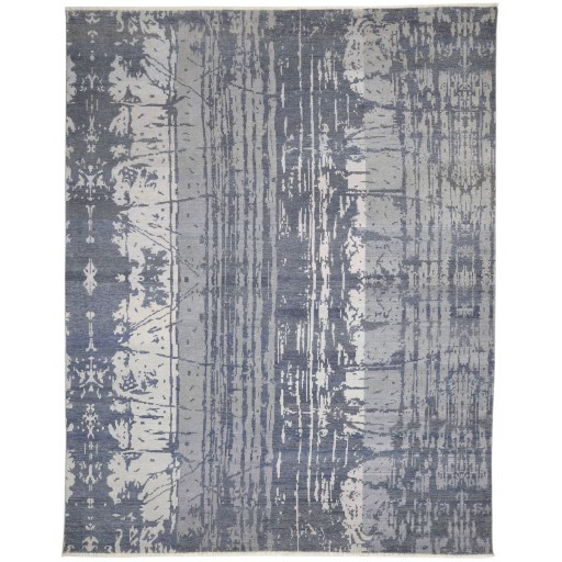 Modern Hand Knotted Wool Charcoal 10' x 12' Rug