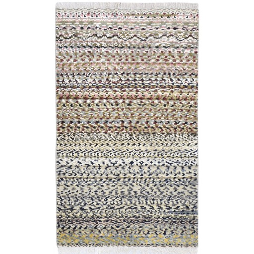 Modern Hand Knotted Wool Sage 3' x 5' Rug