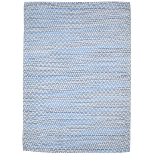 Modern Jacquard Loom Wool Blue 5' x 7' Rug