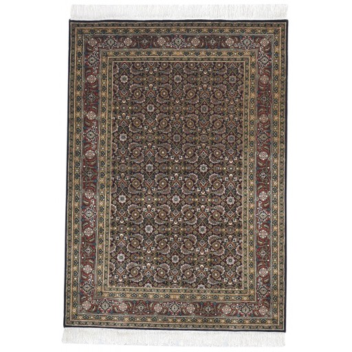 Traditional-Persian/Oriental Hand Knotted Wool Black 5' x 7' Rug